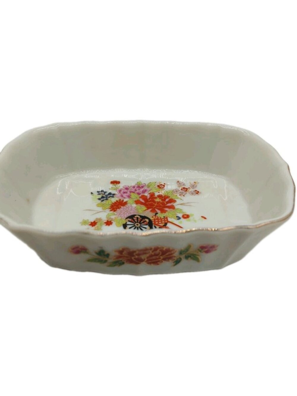 Davar Japan Hand Painted Porcelain Dish Trinket Fingertip Rectangle 5.5"